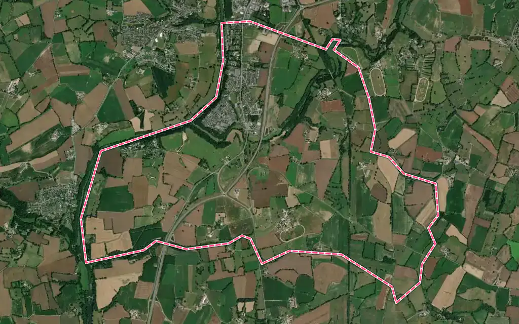 Vue satellite de Moulay avec ses contours administratifs