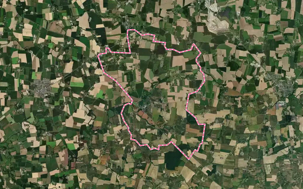 Vue satellite de Moulins avec ses contours administratifs