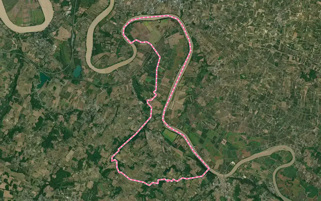 Vue satellite de Moulon avec ses contours administratifs