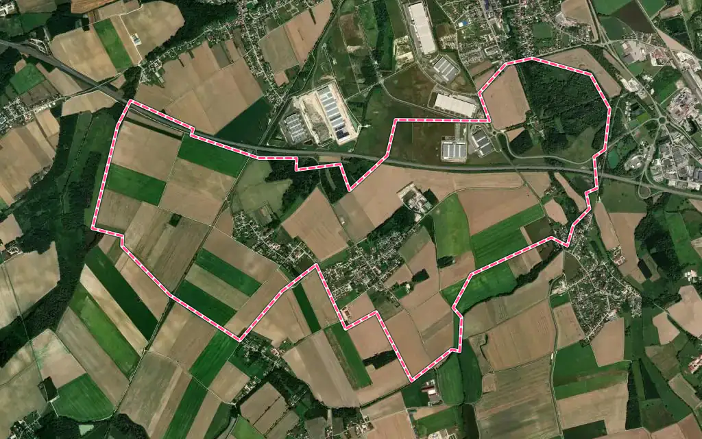 Vue satellite de Moussey avec ses contours administratifs