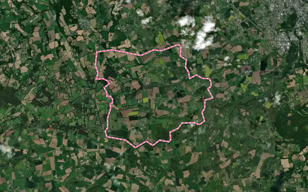 Vue satellite de Moustéru avec ses contours administratifs