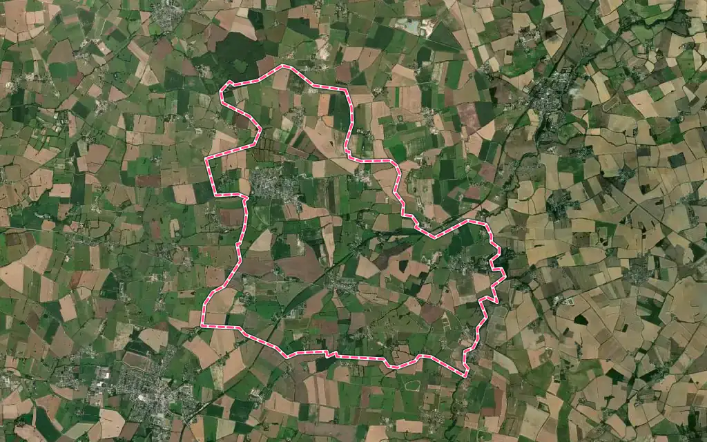 Vue satellite de Mouzeil avec ses contours administratifs
