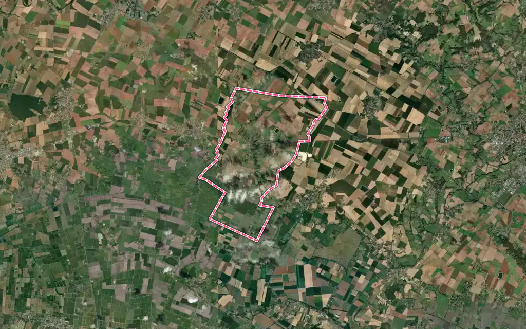 Vue satellite de Mouzeuil-Saint-Martin avec ses contours administratifs