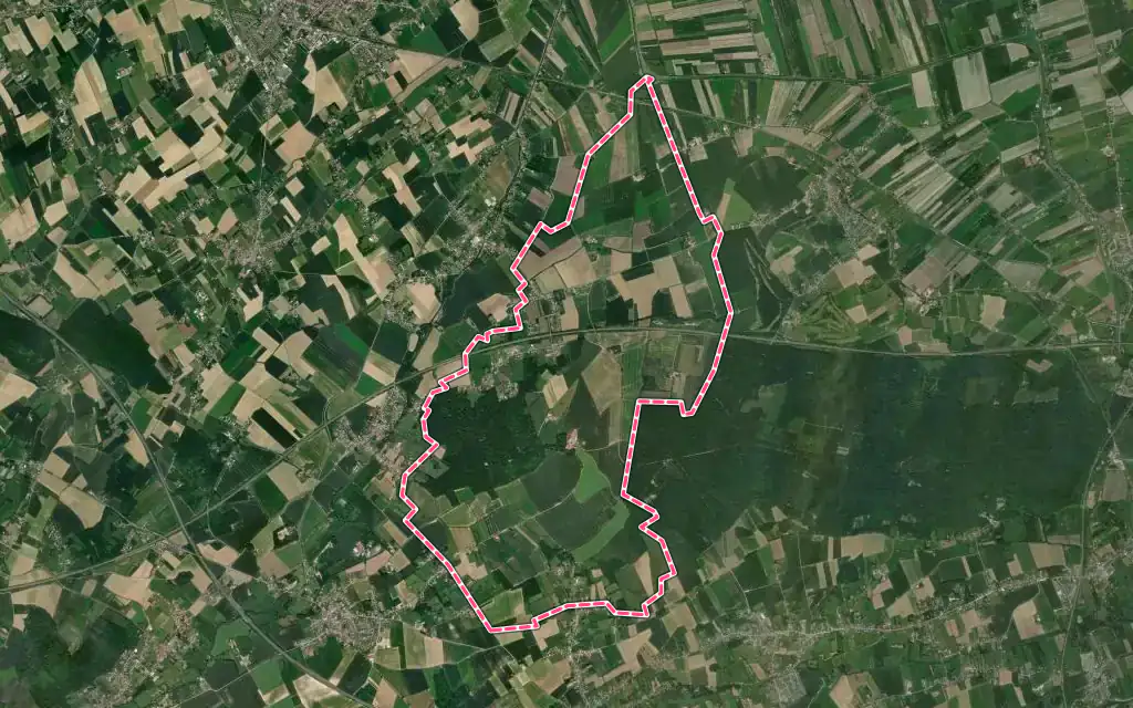 Vue satellite de Muncq-Nieurlet avec ses contours administratifs