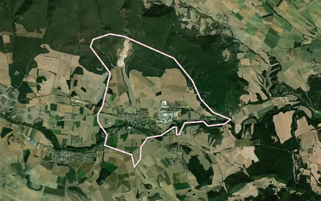 Vista satélite de Murieta con su contorno administrativo
