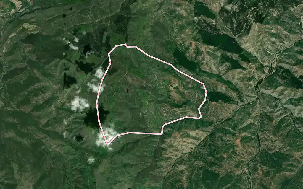 Vista satélite de Muro en Cameros con su contorno administrativo