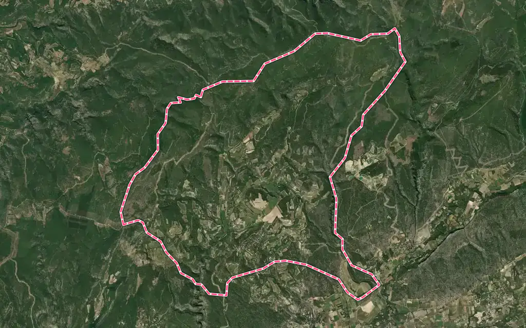 Vue satellite de Murs avec ses contours administratifs