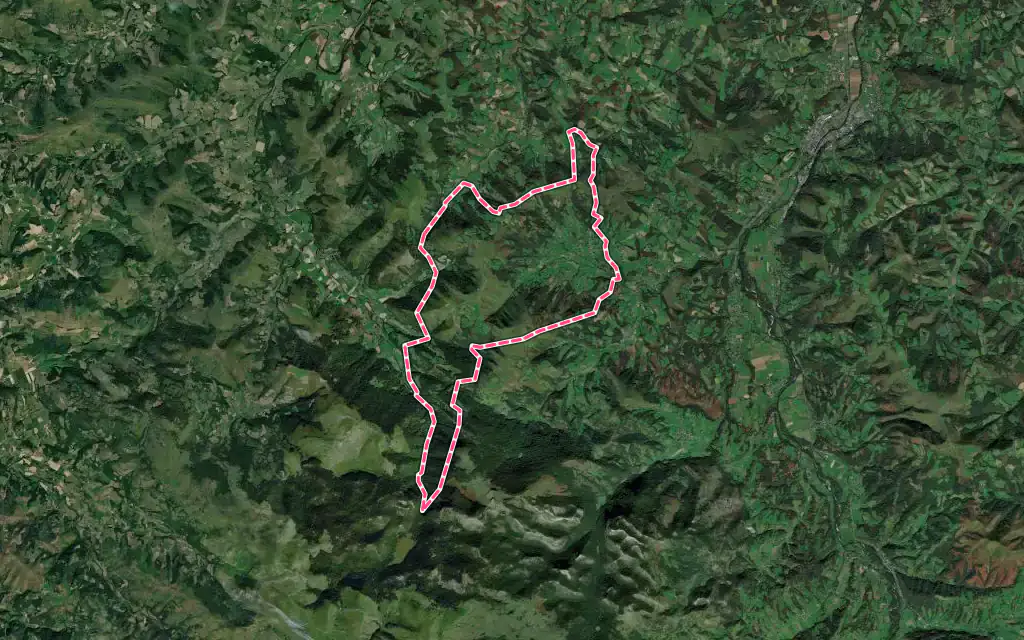 Vue satellite de Musculdy avec ses contours administratifs