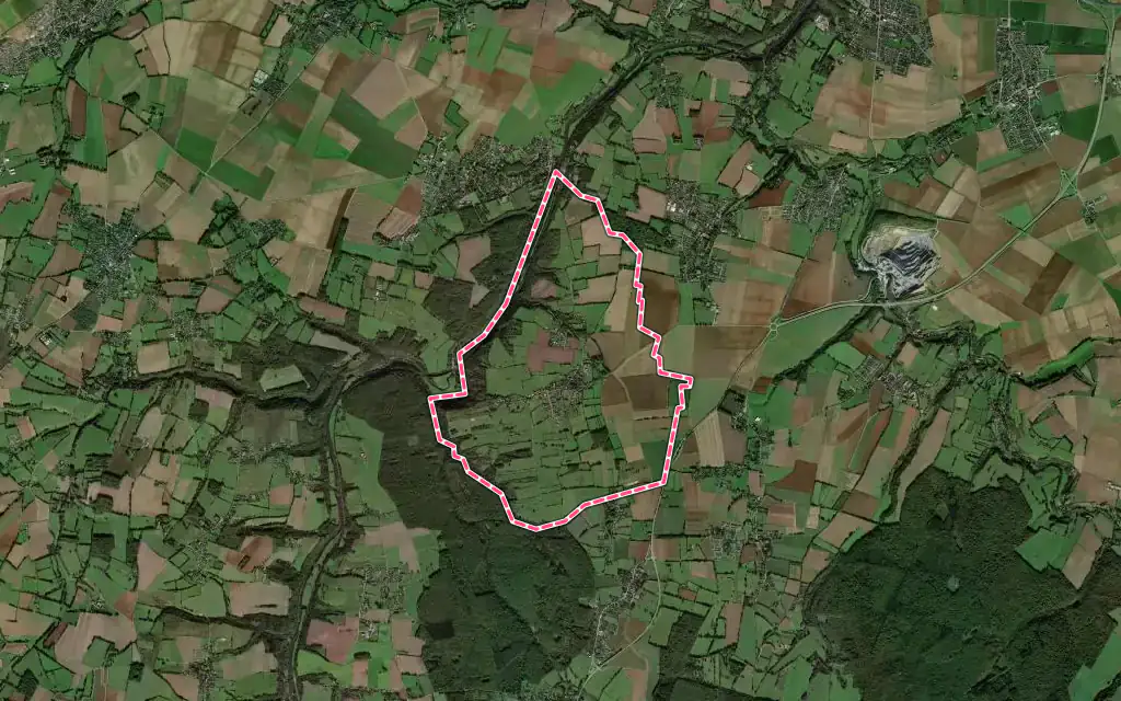 Vue satellite de Mutrécy avec ses contours administratifs