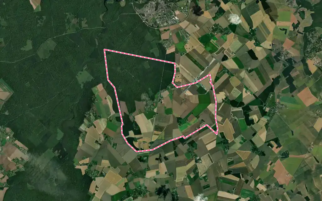 Vue satellite de Nagel-Séez-Mesnil avec ses contours administratifs