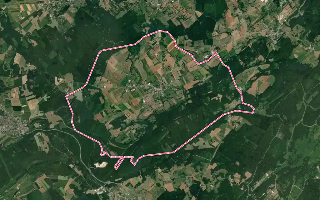 Vue satellite de Naisey-les-Granges avec ses contours administratifs