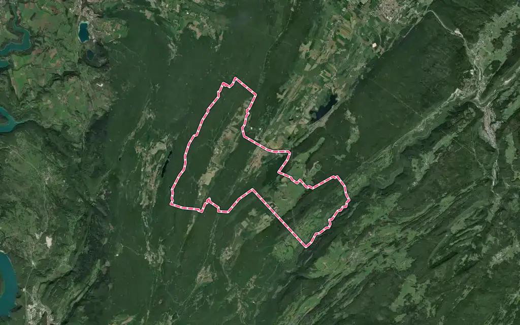Vue satellite de Nanchez avec ses contours administratifs