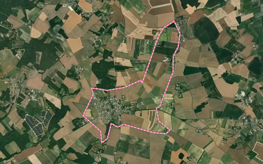 Vue satellite de Nancras avec ses contours administratifs