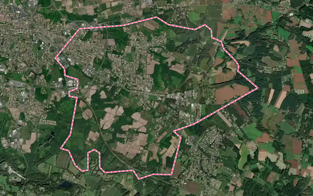Vue satellite de Narrosse avec ses contours administratifs