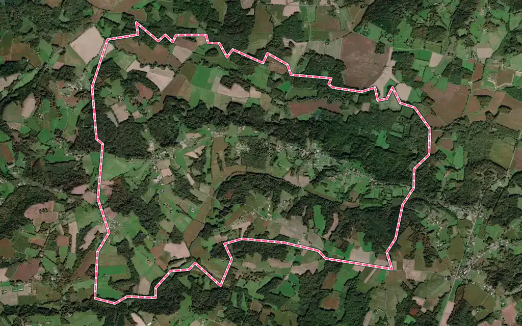 Vue satellite de Nassiet avec ses contours administratifs