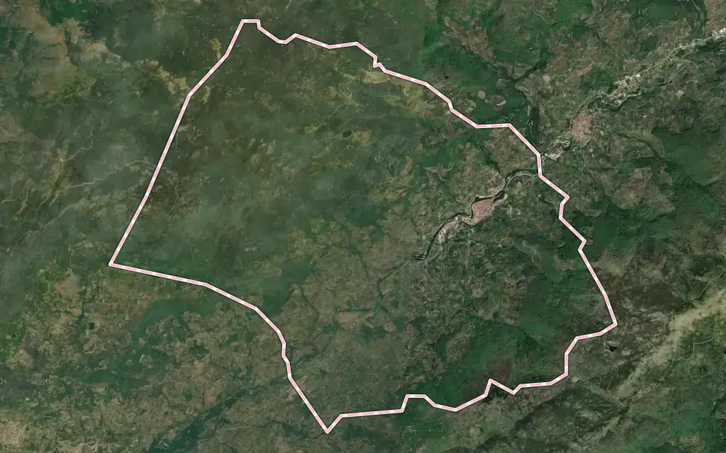 Vista satélite de Navaconcejo con su contorno administrativo