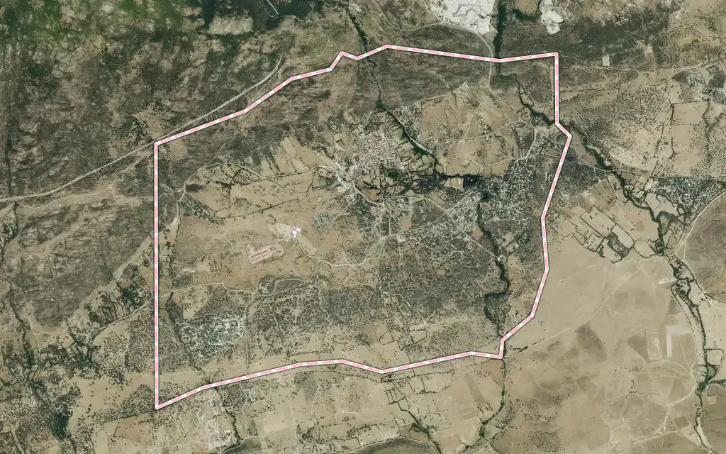 Vista satélite de Navalafuente con su contorno administrativo