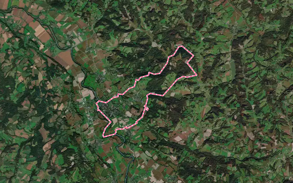 Vue satellite de Navarrenx avec ses contours administratifs