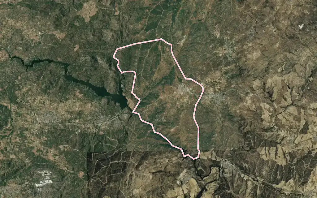 Vista satélite de Navas del Rey con su contorno administrativo