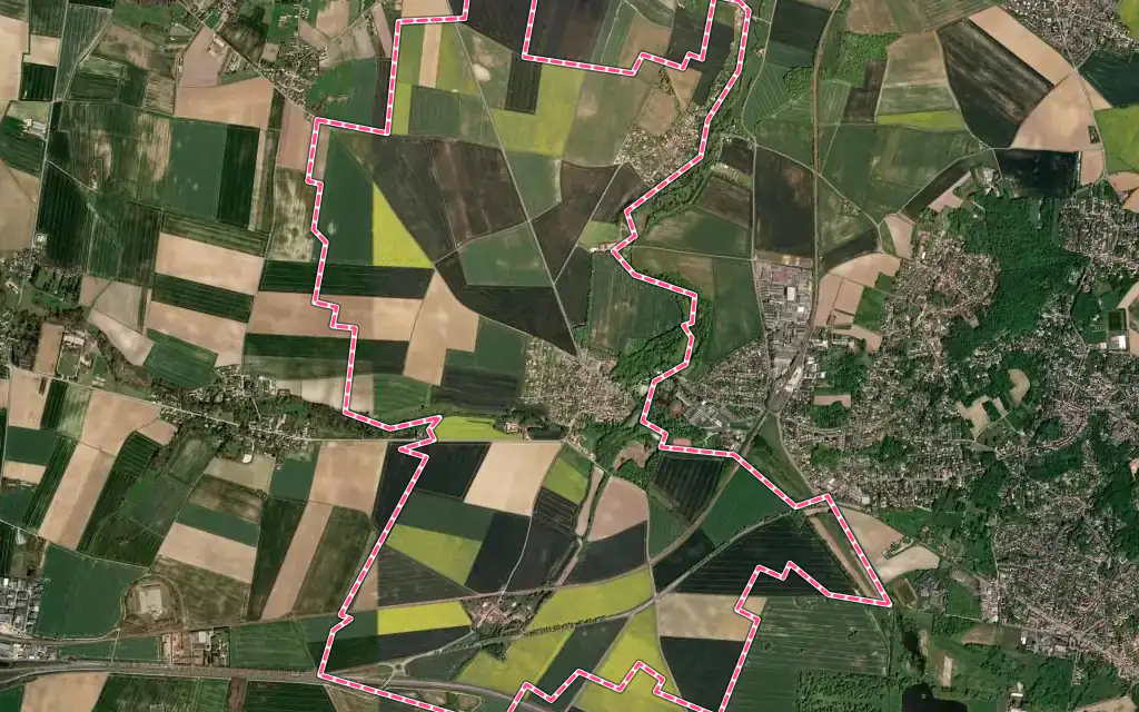 Vue satellite de Neauphle-le-Vieux avec ses contours administratifs