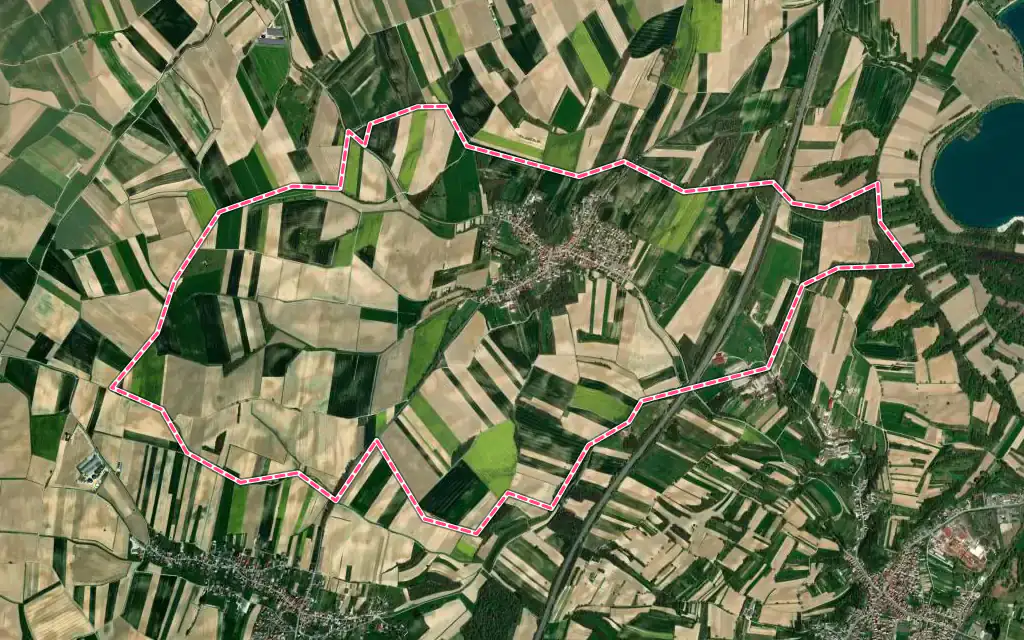 Vue satellite de Neewiller-près-Lauterbourg avec ses contours administratifs