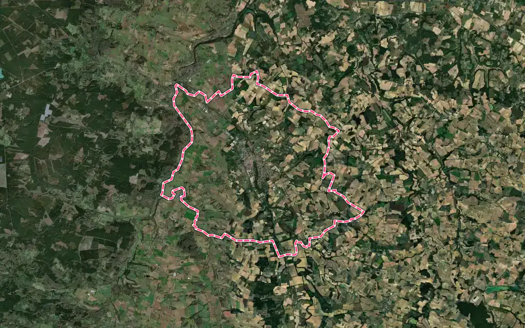 Vue satellite de Nérac avec ses contours administratifs