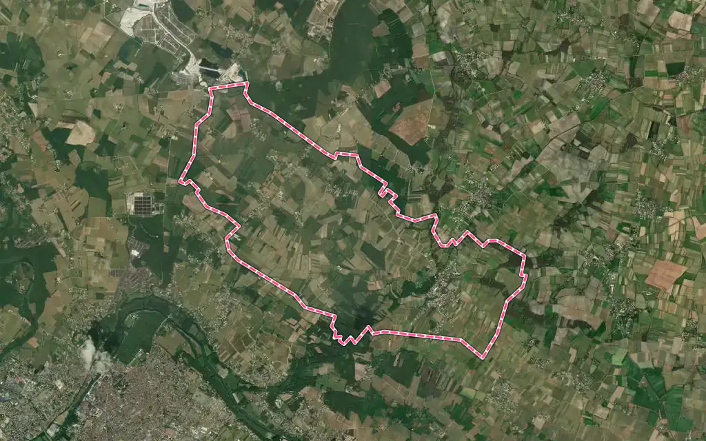 Vue satellite de Nercillac avec ses contours administratifs