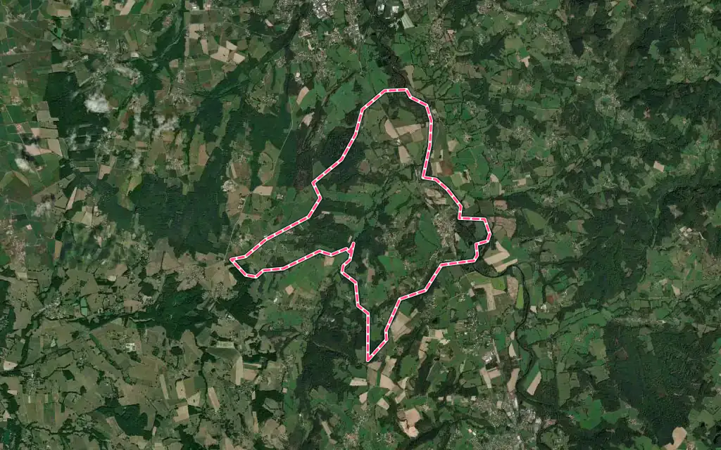 Vue satellite de Néronde-sur-Dore avec ses contours administratifs