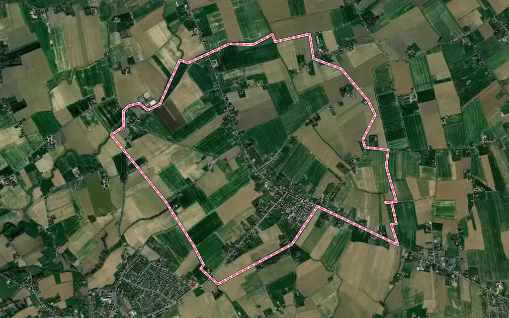 Vue satellite de Neuf-Berquin avec ses contours administratifs
