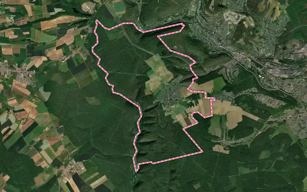 Vue satellite de Neufchef avec ses contours administratifs