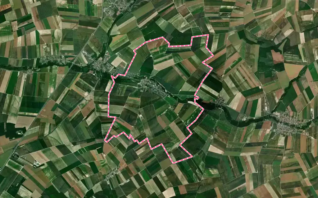 Vue satellite de Neuflize avec ses contours administratifs