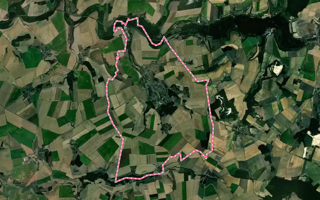 Vue satellite de Neuilly-Saint-Front avec ses contours administratifs