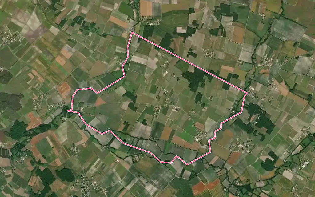 Vue satellite de Neulles avec ses contours administratifs
