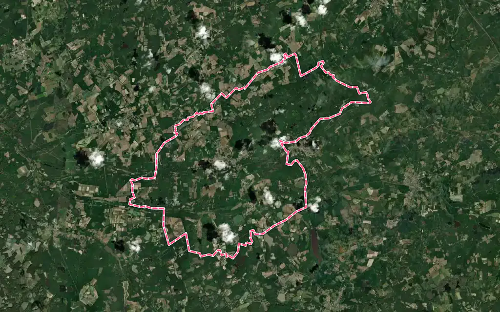 Vue satellite de Neung-sur-Beuvron avec ses contours administratifs