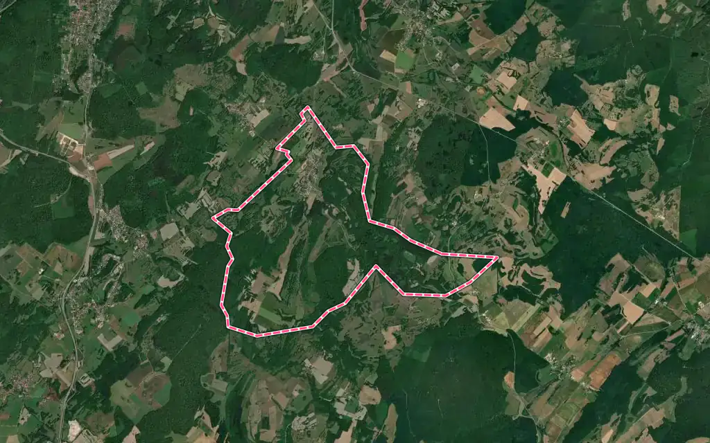 Vue satellite de Neurey-lès-la-Demie avec ses contours administratifs