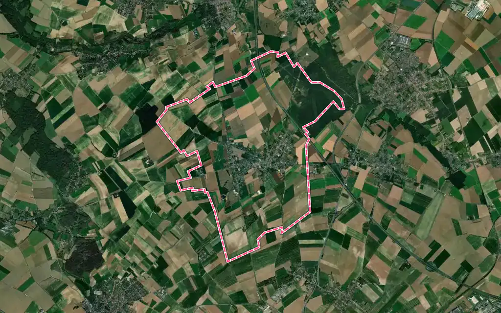 Vue satellite de Neuville-Saint-Vaast avec ses contours administratifs