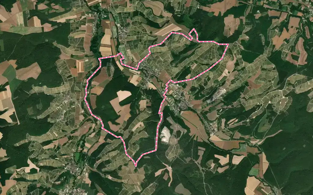 Vue satellite de Neuville-sur-Seine avec ses contours administratifs