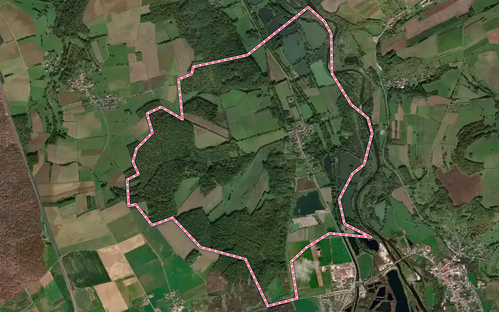 Vue satellite de Neuviller-sur-Moselle avec ses contours administratifs