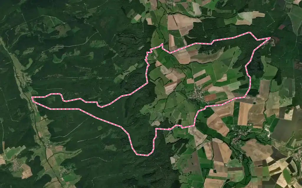 Vue satellite de Neuvilly-en-Argonne avec ses contours administratifs