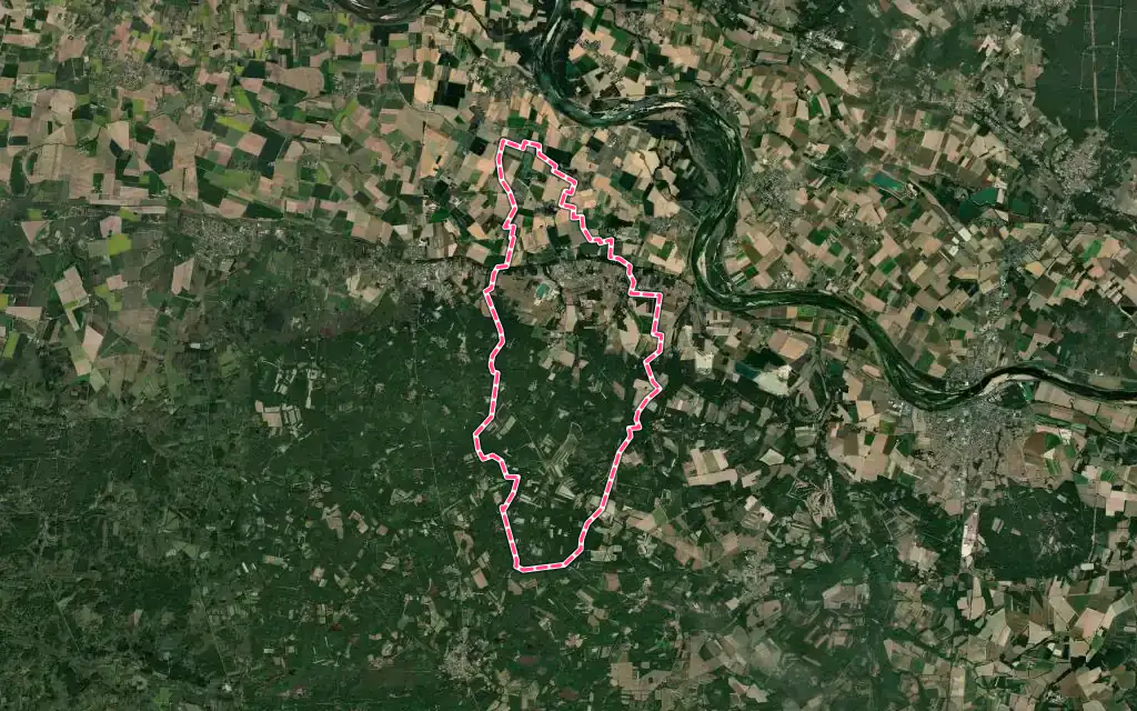 Vue satellite de Neuvy-en-Sullias avec ses contours administratifs