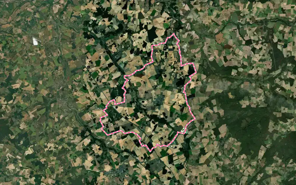 Vue satellite de Neuvy-le-Roi avec ses contours administratifs