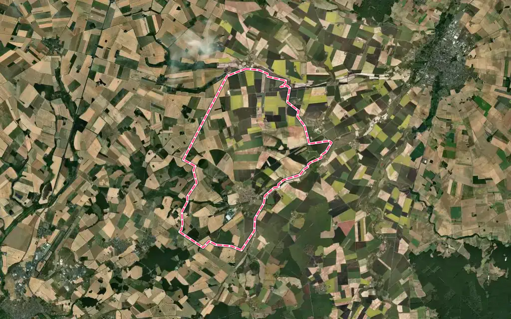 Vue satellite de Neuvy-Pailloux avec ses contours administratifs