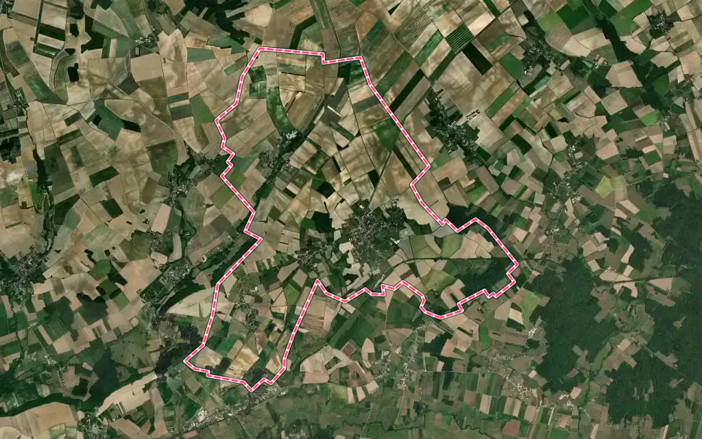 Vue satellite de Neuvy-Sautour avec ses contours administratifs