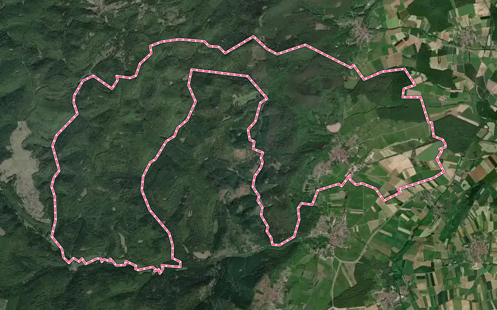Vue satellite de Neuwiller-lès-Saverne avec ses contours administratifs
