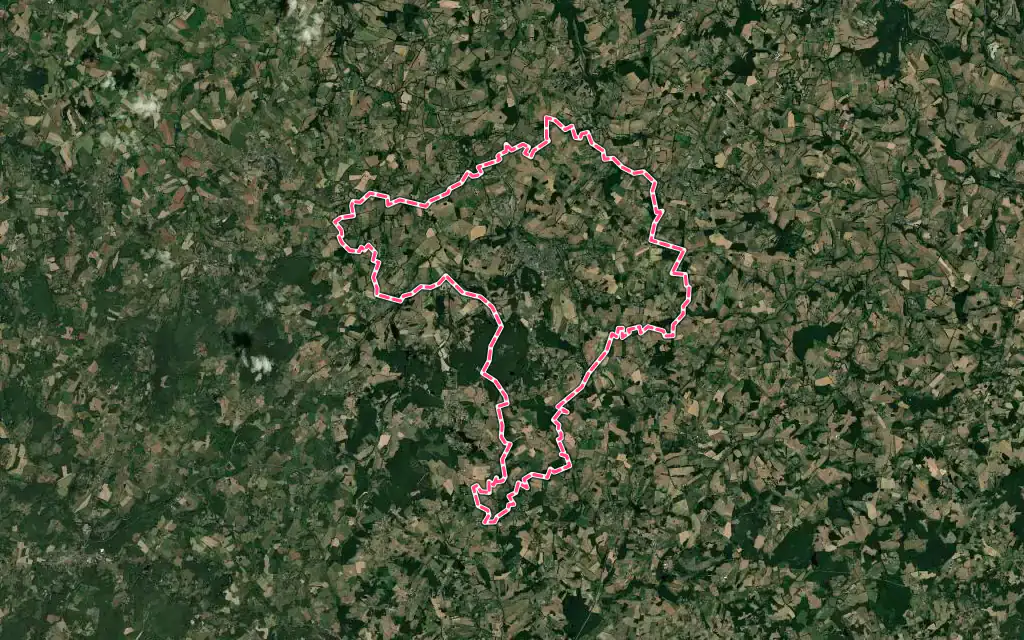 Vue satellite de Nexon avec ses contours administratifs