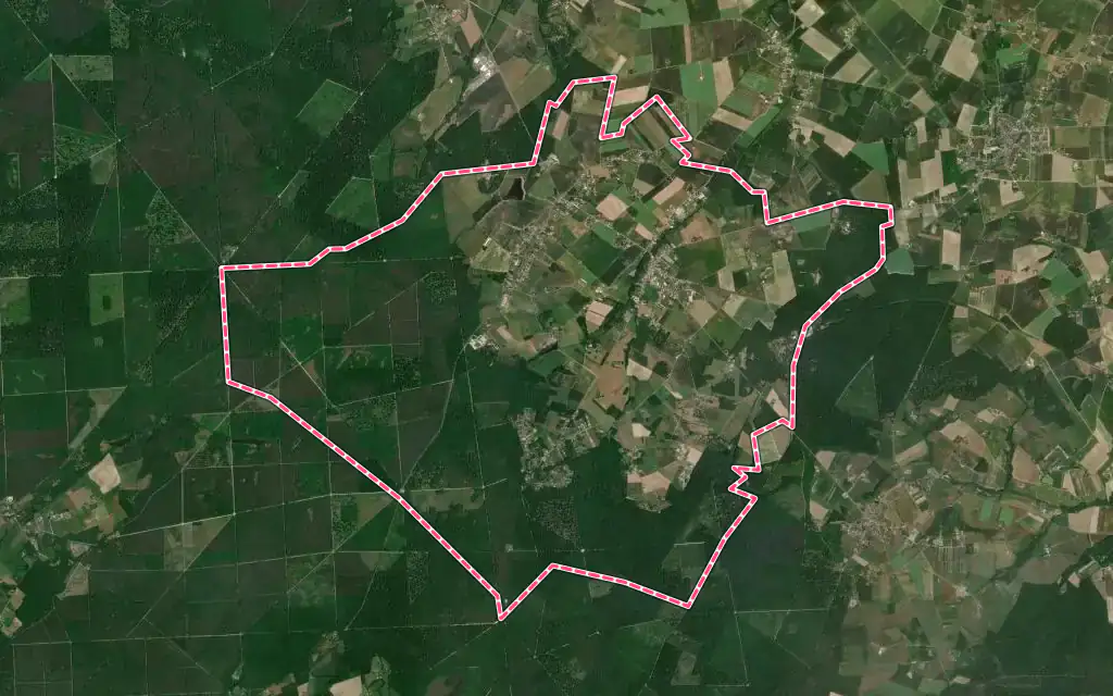 Vue satellite de Nibelle avec ses contours administratifs