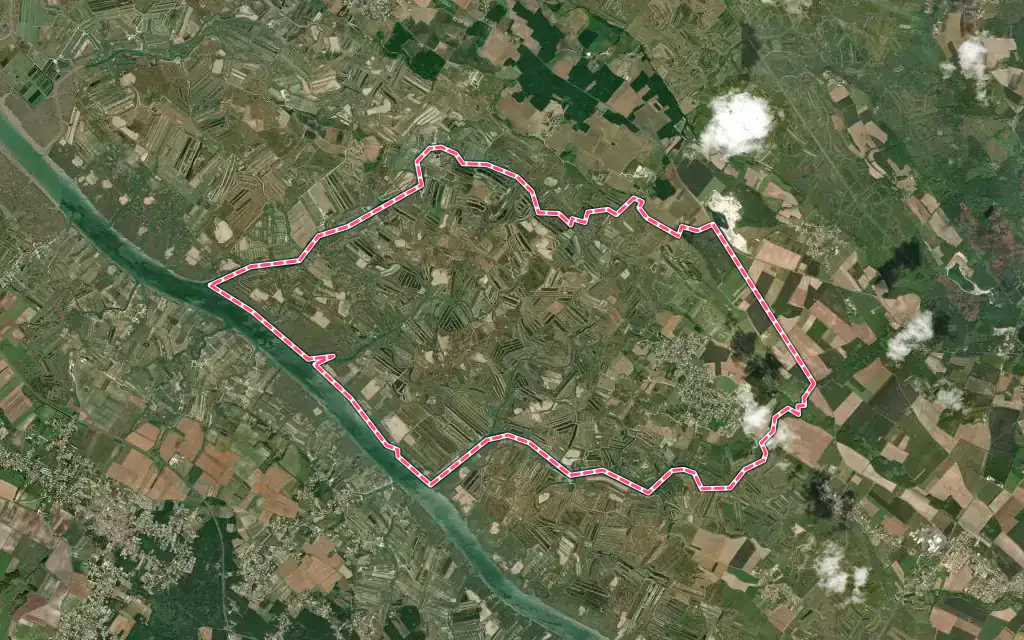 Vue satellite de Nieulle-sur-Seudre avec ses contours administratifs