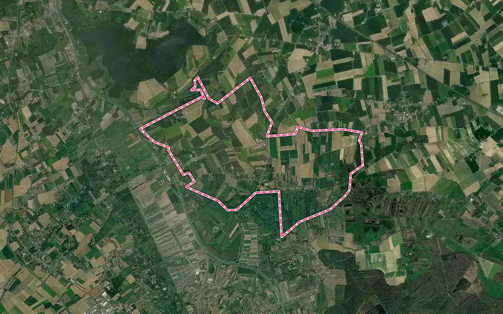 Vue satellite de Nieurlet avec ses contours administratifs