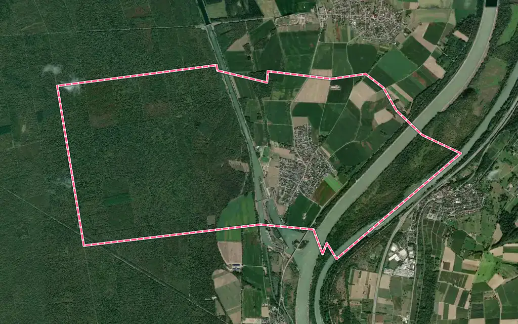 Vue satellite de Niffer avec ses contours administratifs