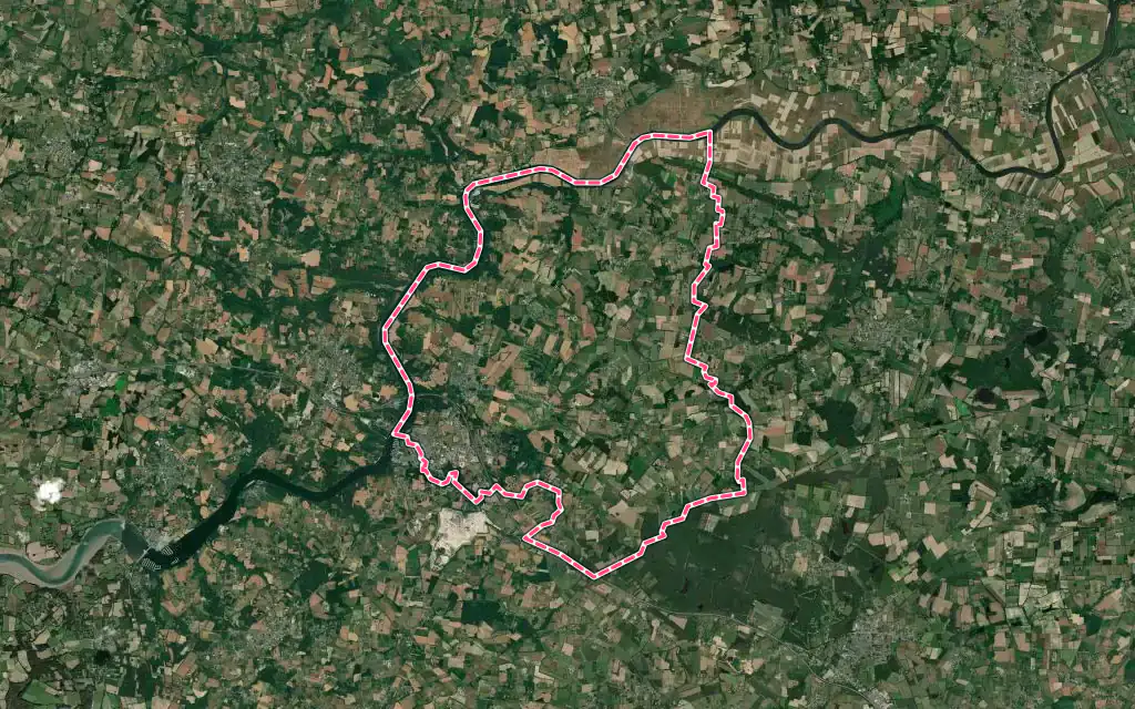 Vue satellite de Nivillac avec ses contours administratifs